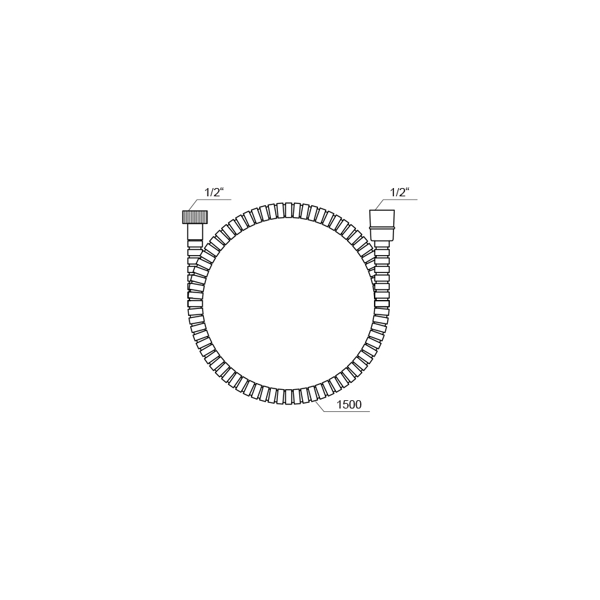 Ravak X07P006 - Bruseslange 150 cm, poleret krom