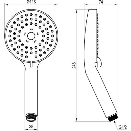 Ravak X07P009 - FLAT håndbruser, blank krom