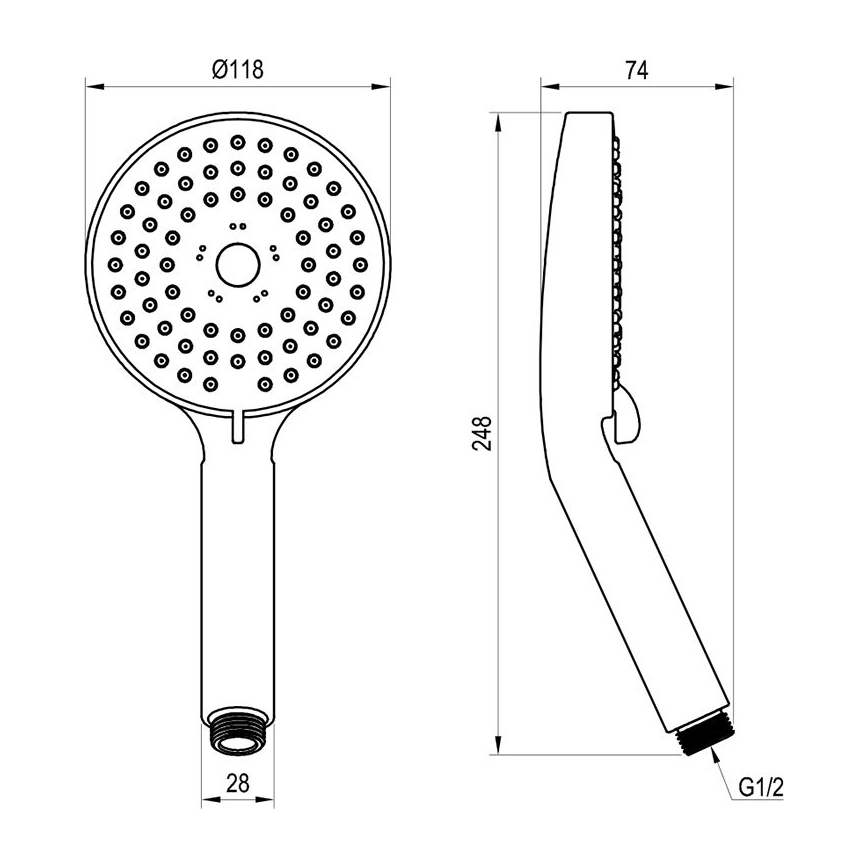 Ravak X07P009 - FLAT håndbruser, blank krom