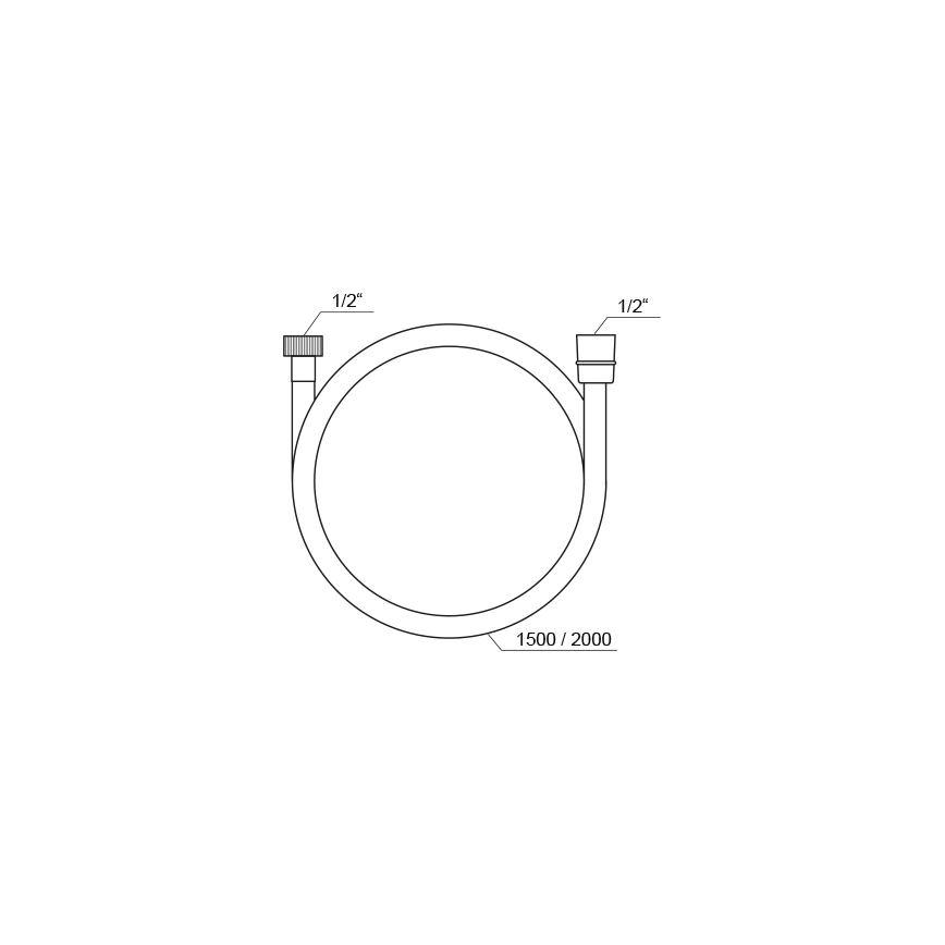 Ravak X07P176 - Bruseslange i plast, 150 cm, poleret krom