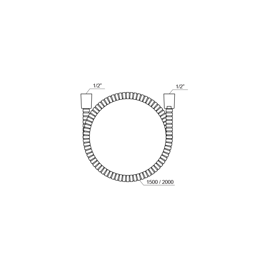 Ravak X07P340 - Bruserslange 150 cm blank krom