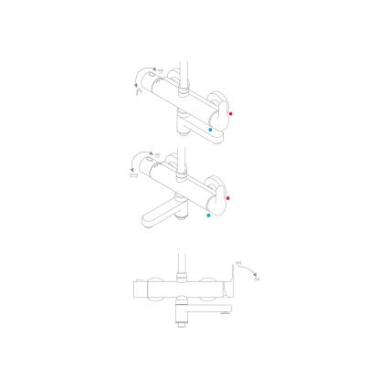 Ravak X07P642 - Brusesæt med blandingsbatteri i blank krom