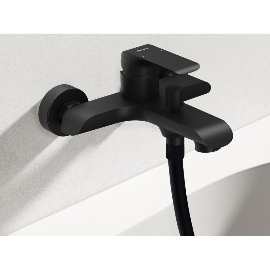 Ravak X07S114 - Badekarsæt med FLAT-batteri, mat sort