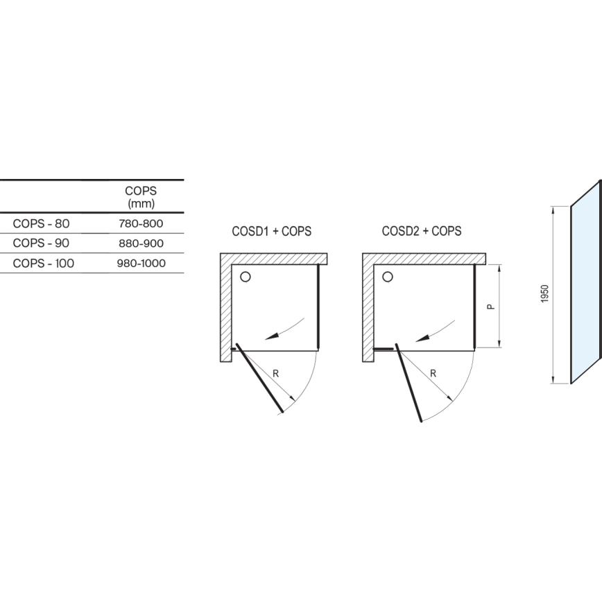 Ravak X9VVA0A00Z1 - Fast brusevæg COOL i blank krom