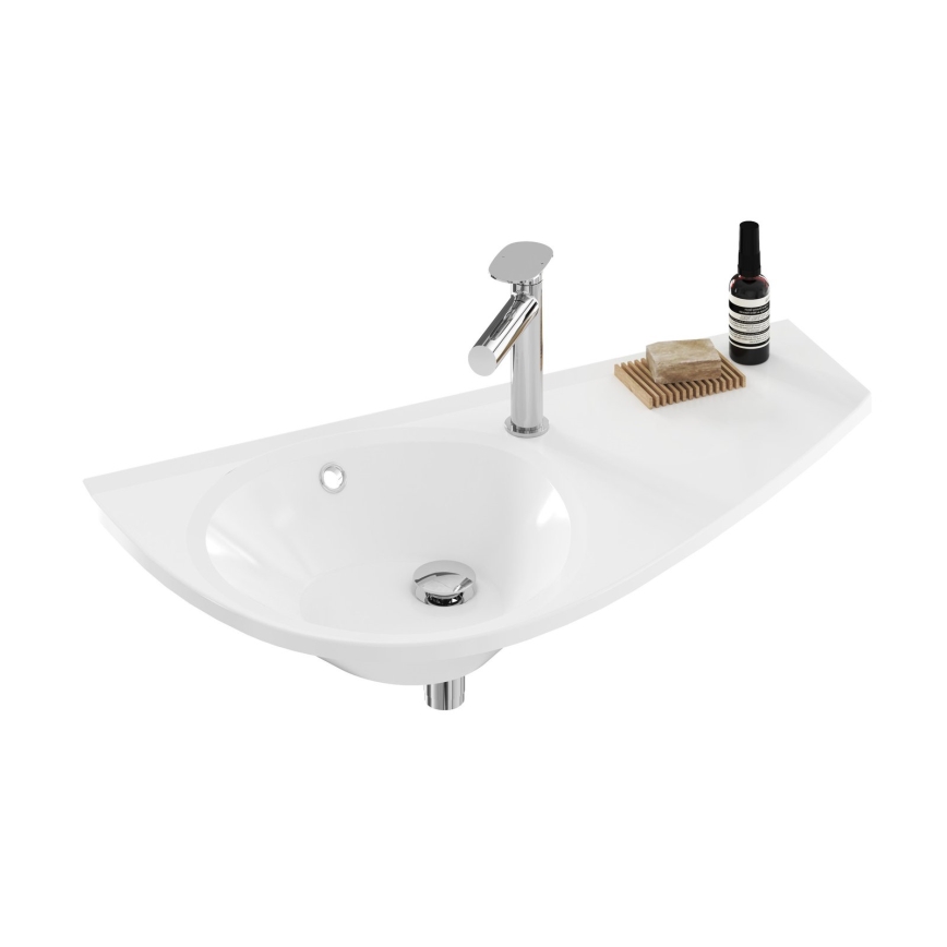 Ravak XJ1P1100000 - Væghængt håndvask AVOCADO 85 x 45 cm støbt marmor/hvid