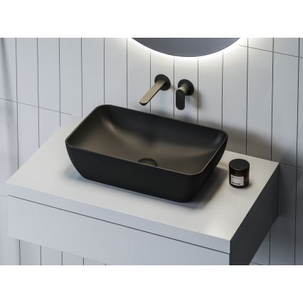 Ravak XJX0D150000 - Bordmonteret vask CERAMIC SLIM 50x31 cm keramik/sort