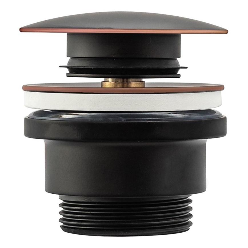 REA-A5218 - Bundventil til håndvask, CLICK-CLACK, Ø 6,4 cm, sort