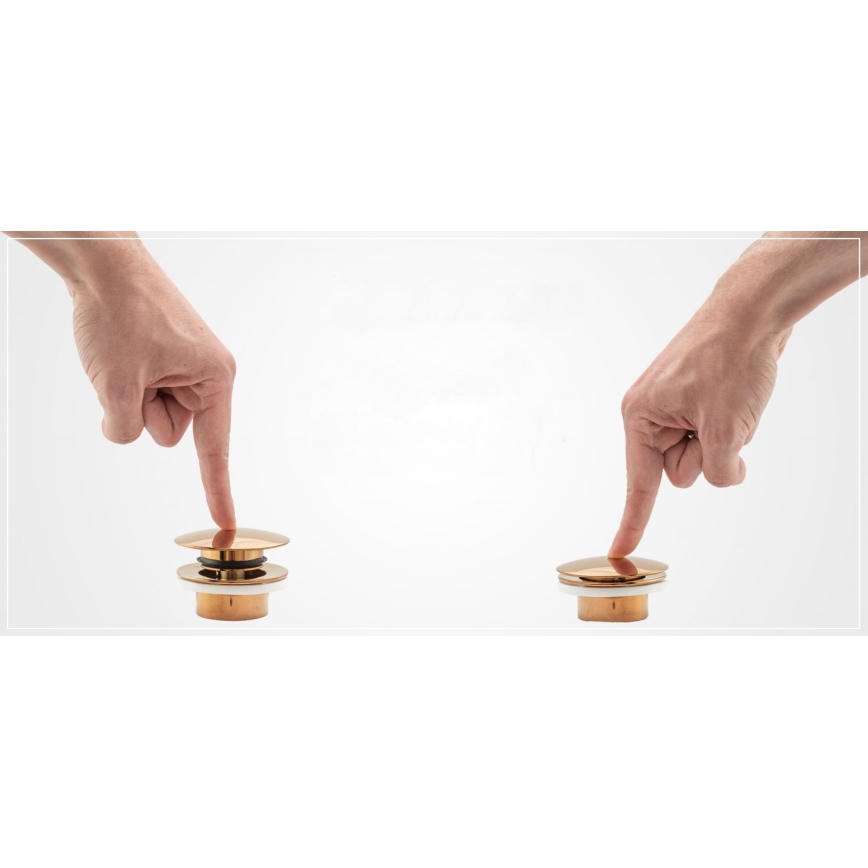 REA-A5218 - Bundventil til håndvask, CLICK-CLACK, Ø 6,4 cm, sort