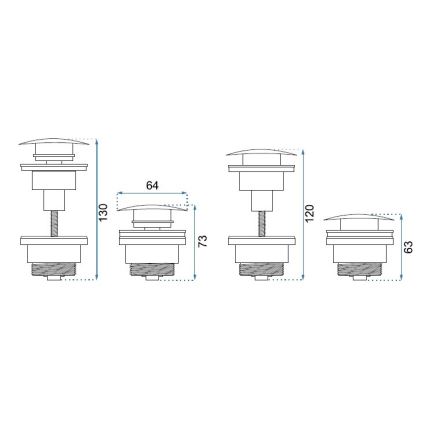 REA-A5218 - Bundventil til håndvask, CLICK-CLACK, Ø 6,4 cm, sort
