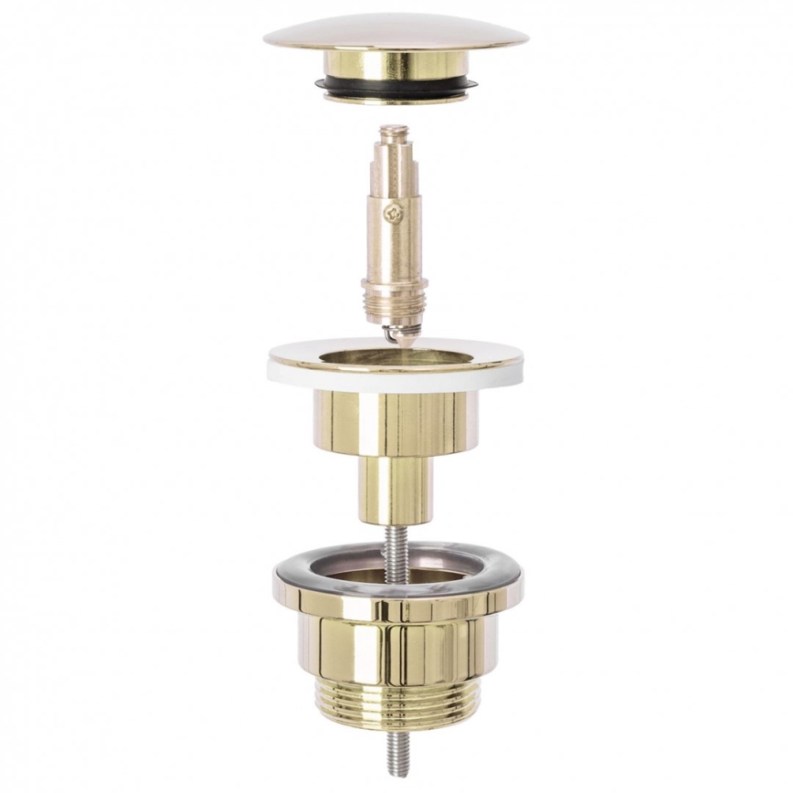 REA-A5692 - Sifon til håndvask med CLICK-CLACK bundventil, Ø 6,4 cm, guld