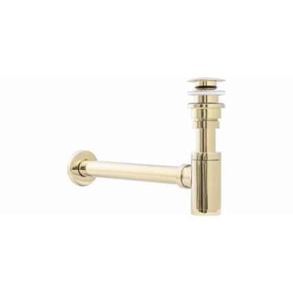 REA-A5692 - Sifon til håndvask med CLICK-CLACK bundventil, Ø 6,4 cm, guld