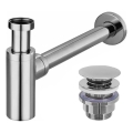 REA-A5693 - Vaskesifon med CLICK-CLACK bundventil Ø 6,4 cm blank krom