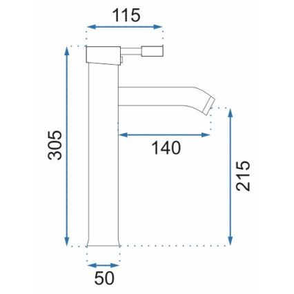 REA-B0027 - Håndvaskarmatur GRAF 30,5 cm poleret krom
