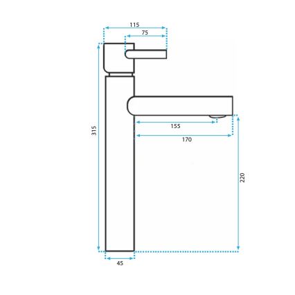 REA-B0229 - Håndvaskarmatur TESS 31,5 cm, sort