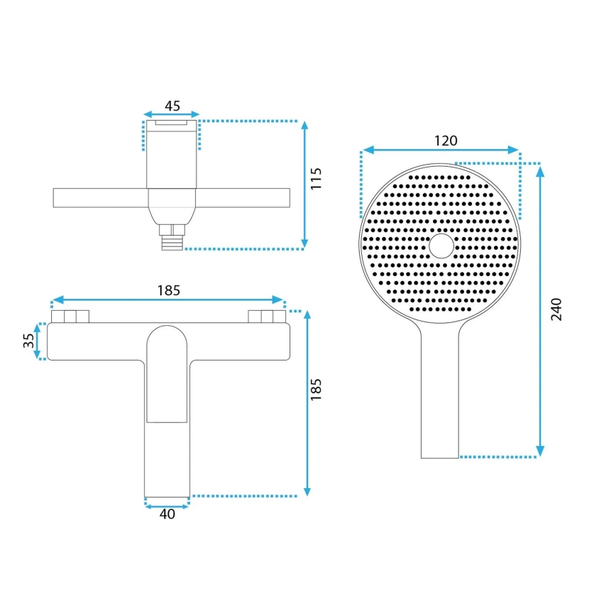 REA-B0492 - Badekarsæt AVALON i børstet kobber
