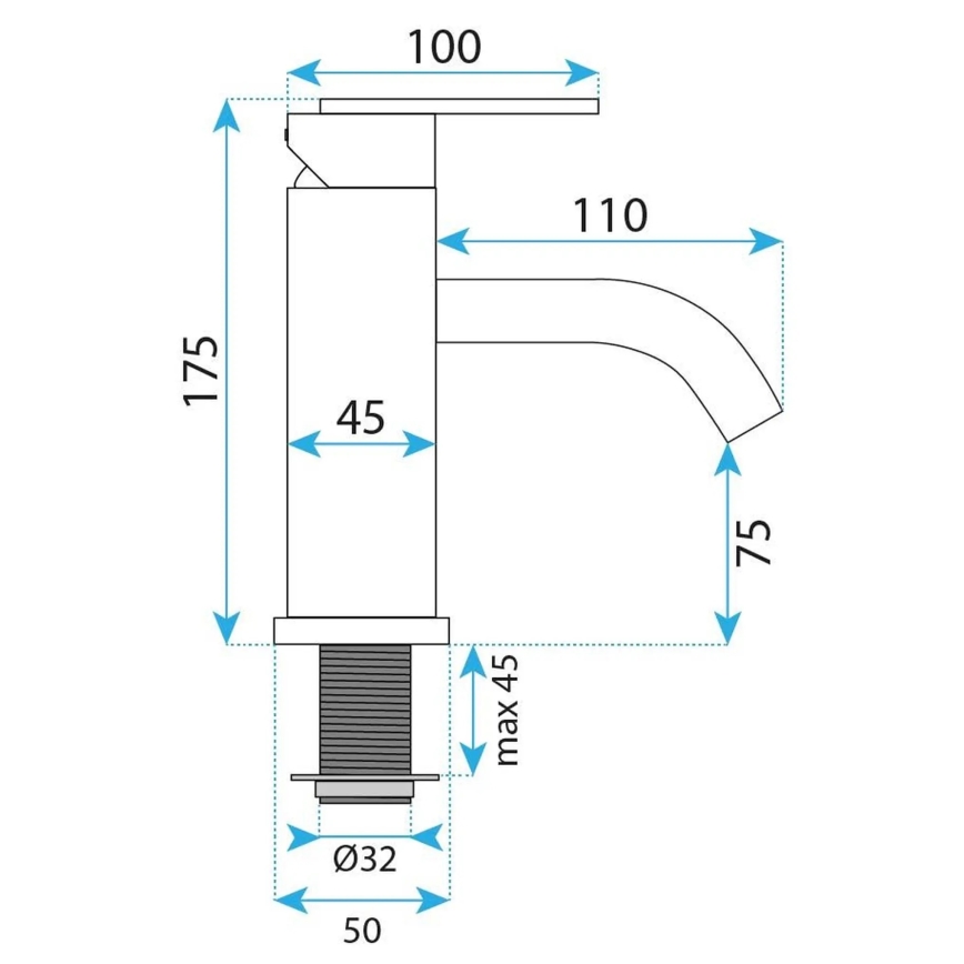 REA-B0970 - Vaskebatteri ONTARIO 17,5 cm, børstet kobber