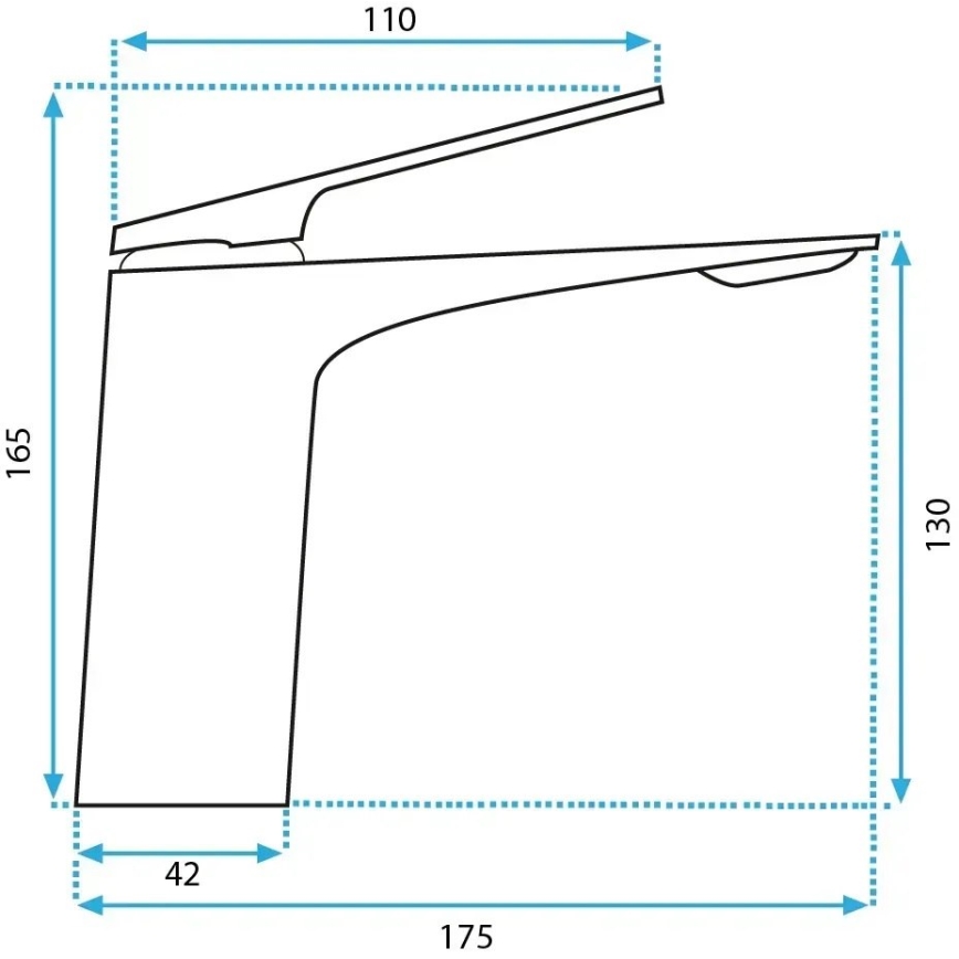 REA-B1117 - Håndvaskarmatur AVALON 16,5 cm sort