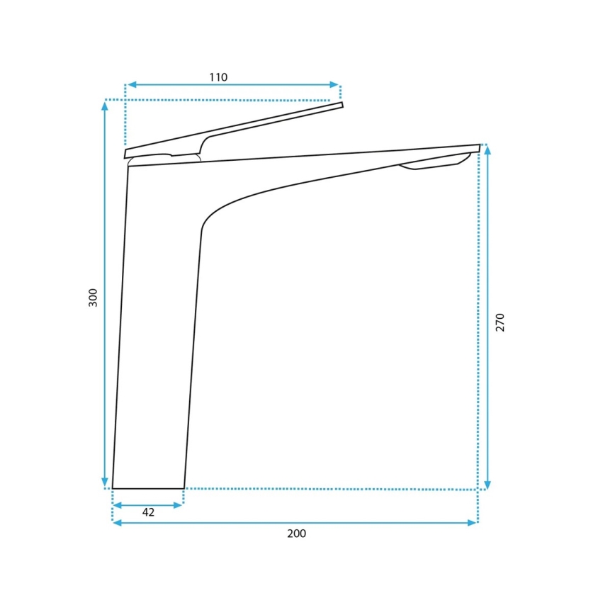 REA-B1126 - Håndvaskarmatur AVALON 30 cm sort