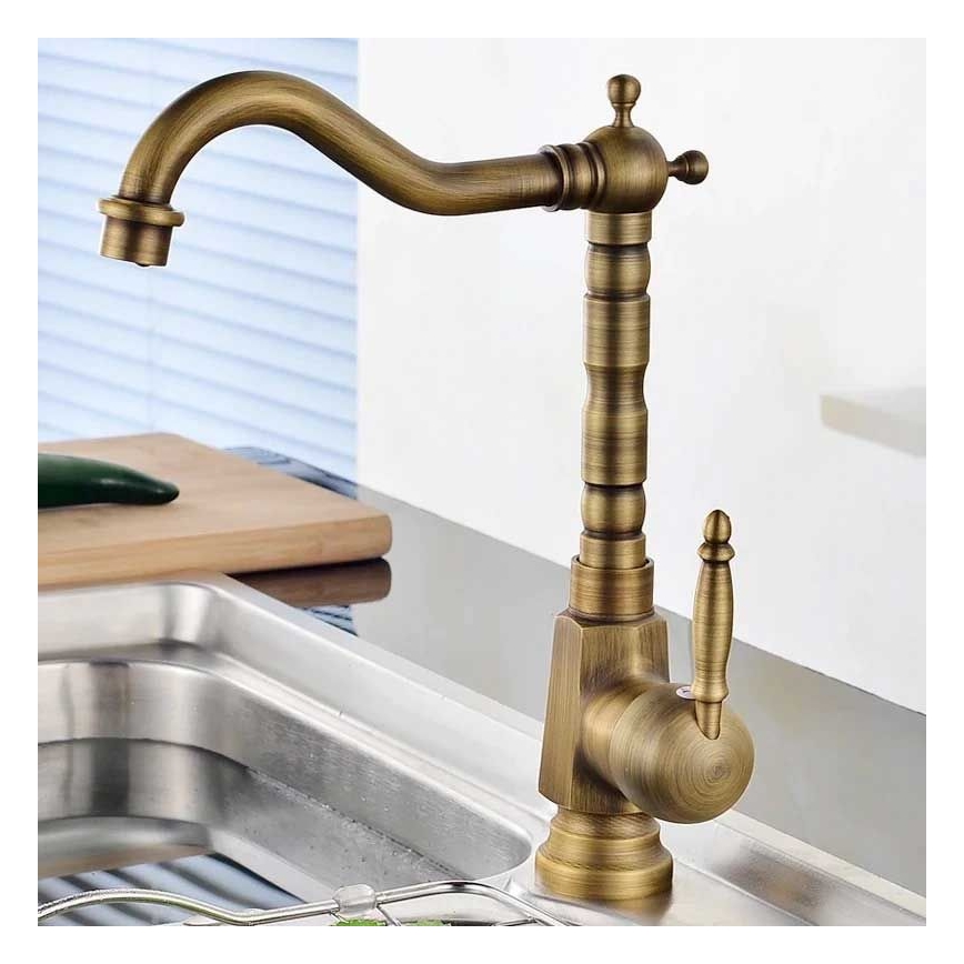 REA-B2150 - BONA håndvaskarmatur, 28,5 cm, børstet guld