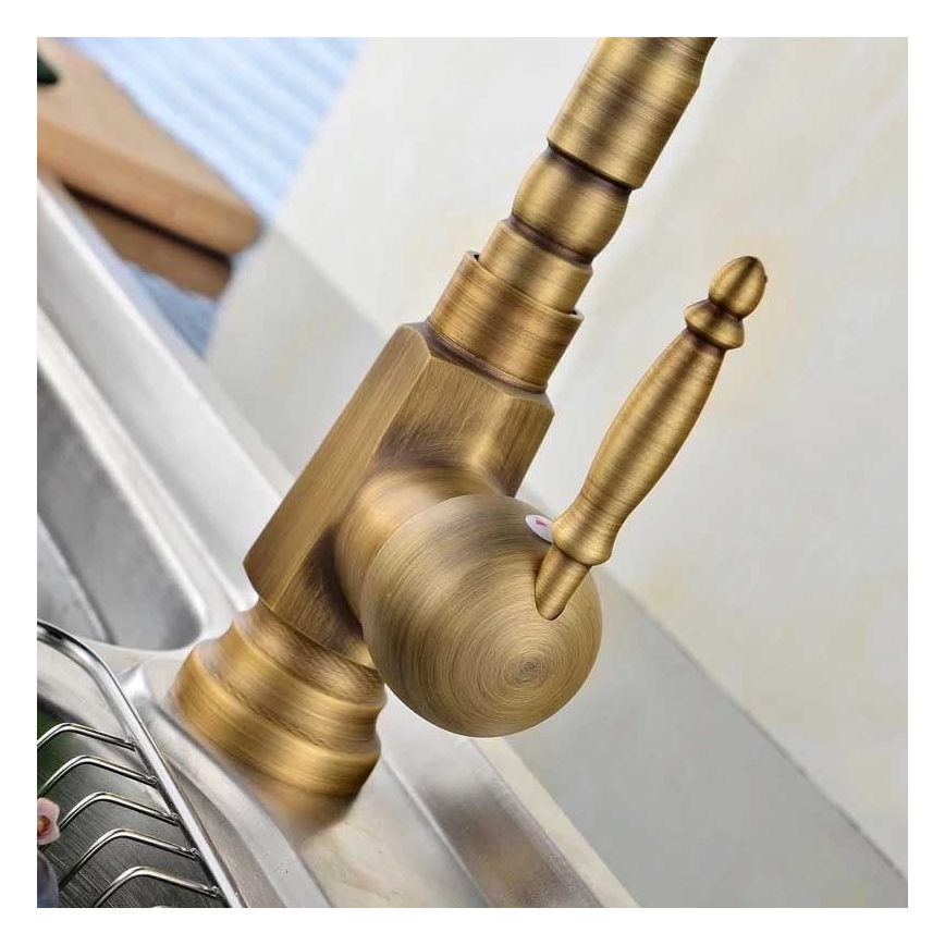 REA-B2150 - BONA håndvaskarmatur, 28,5 cm, børstet guld