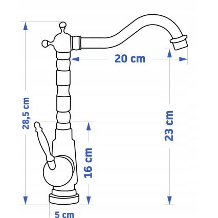 REA-B2150 - BONA håndvaskarmatur, 28,5 cm, børstet guld