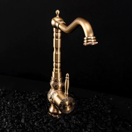 REA-B2500 - Håndvaskarmatur VENICE RETRO 32 cm børstet guld