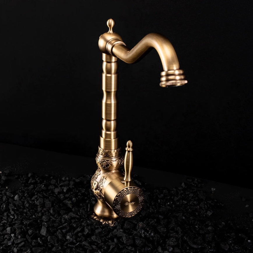REA-B2500 - Håndvaskarmatur VENICE RETRO 32 cm børstet guld