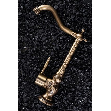 REA-B2500 - Håndvaskarmatur VENICE RETRO 32 cm børstet guld
