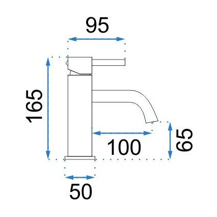REA-B4101 - Håndvaskarmatur LUNGO 16,5 cm blank krom