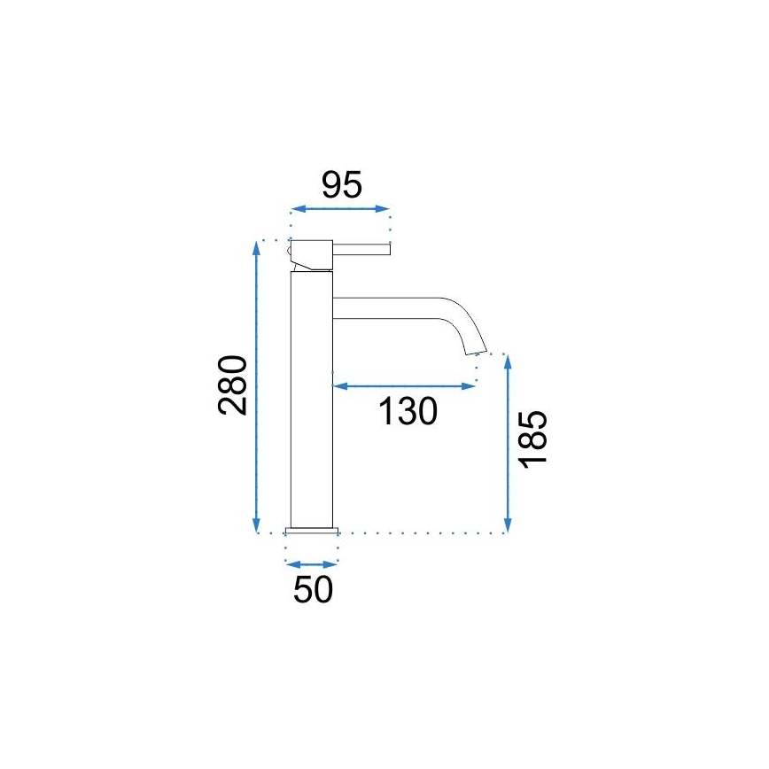 REA-B4104 - Håndvaskarmatur LUNGO 28 cm poleret krom