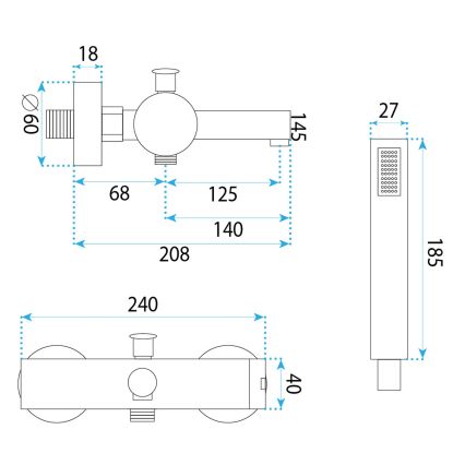 REA-B4523 - PIXEL badekarsæt mat sort