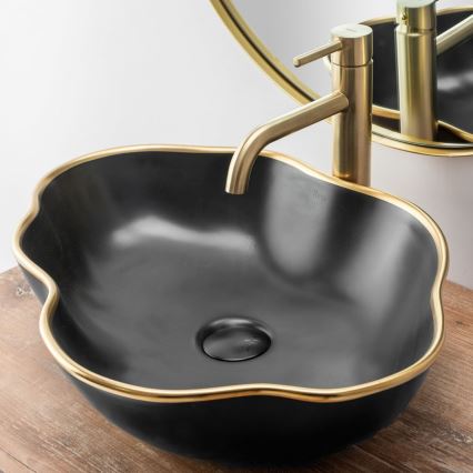 REA-B4526 - Håndvaskarmatur LUNGO 28 cm børstet guld