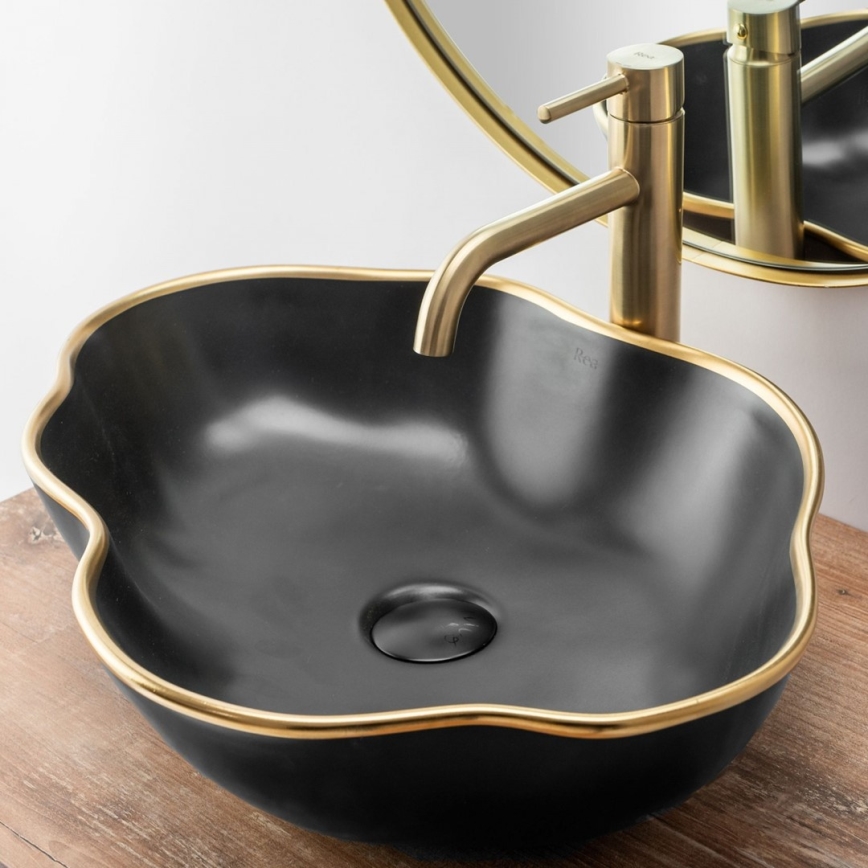 REA-B4526 - Håndvaskarmatur LUNGO 28 cm børstet guld