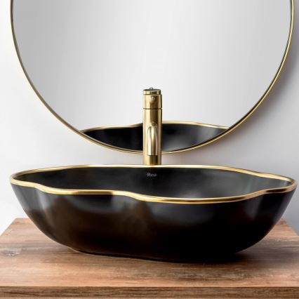 REA-B4526 - Håndvaskarmatur LUNGO 28 cm børstet guld