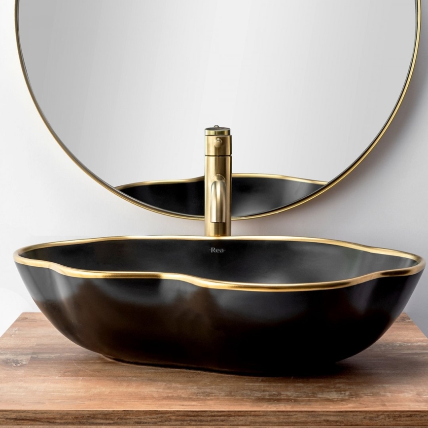 REA-B4526 - Håndvaskarmatur LUNGO 28 cm børstet guld