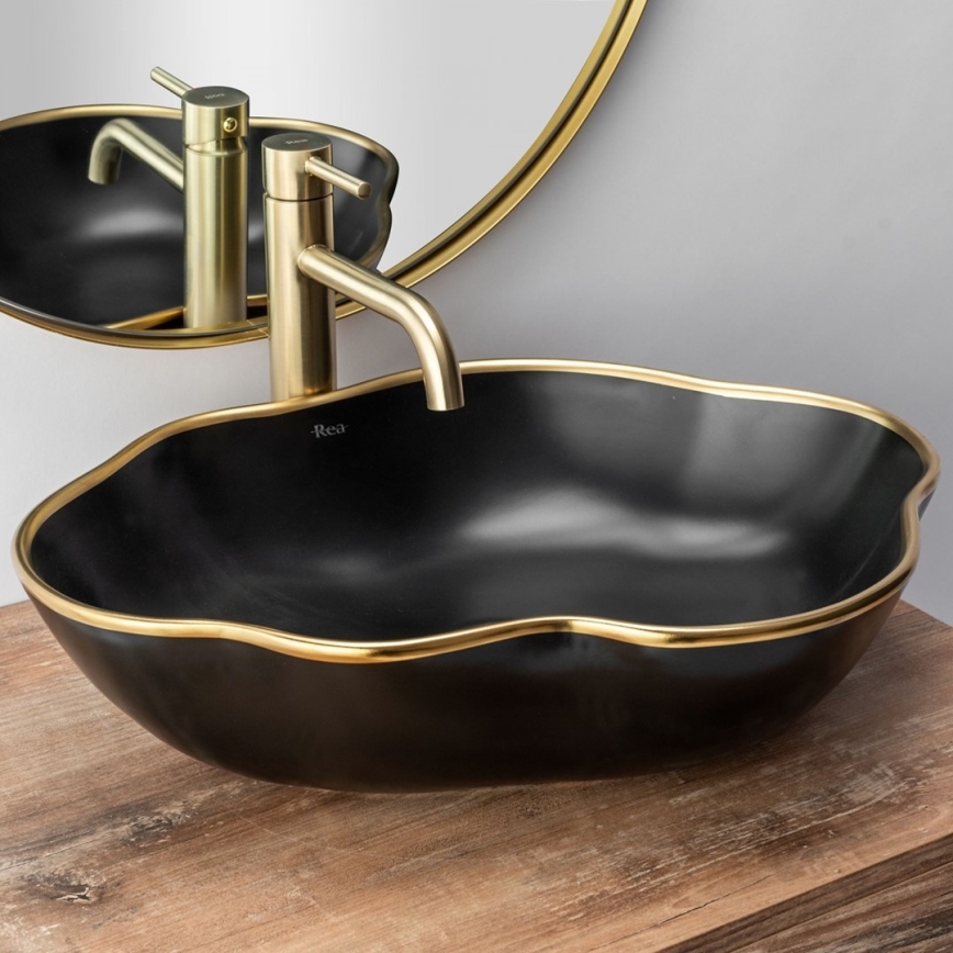 REA-B4526 - Håndvaskarmatur LUNGO 28 cm børstet guld