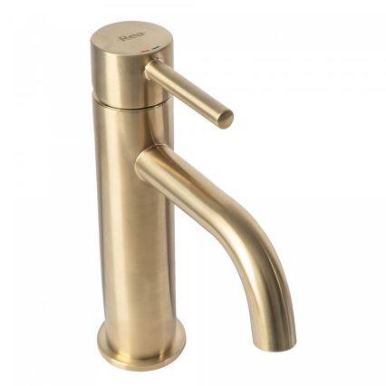 REA-B4527 - LUNGO håndvaskarmatur 16,5 cm, børstet guld