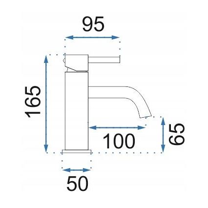 REA-B4527 - LUNGO håndvaskarmatur 16,5 cm, børstet guld