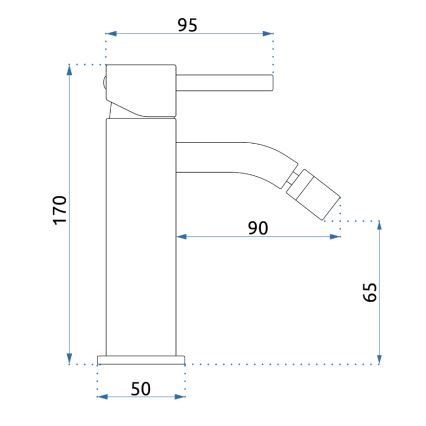 REA-B4702 - Bidetarmatur LUNGO 17 cm i børstet guld