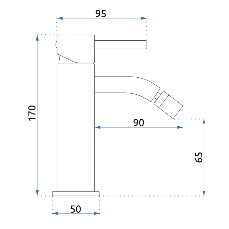 REA-B4702 - Bidetarmatur LUNGO 17 cm i børstet guld