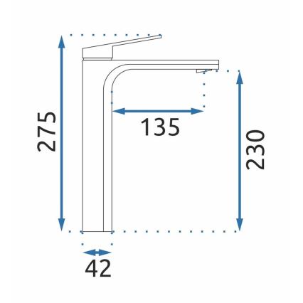 REA-B4896 - Håndvaskarmatur MARCO 27,5 cm sort