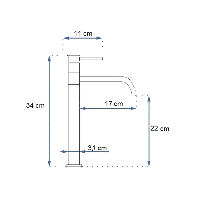 REA-B5002 - Håndvaskarmatur LUGANO 34 cm, guldfarvet