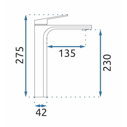 REA-B5062 - Håndvaskarmatur MARCO 27,5 cm titan