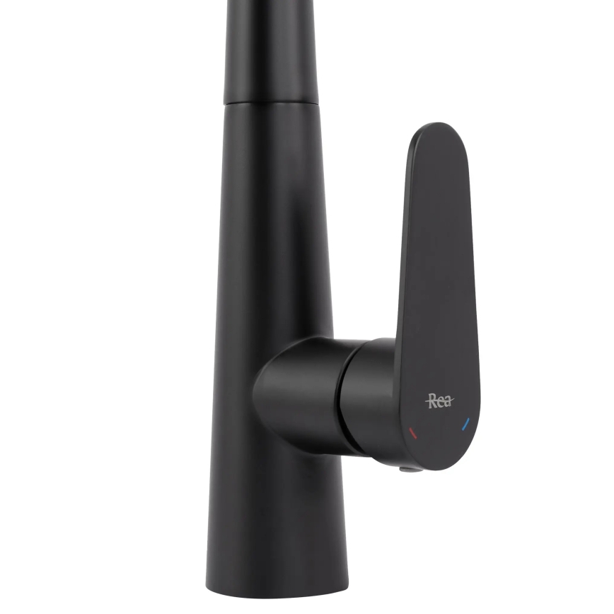 REA-B5313 - Køkkenarmatur med udtrækbar bruser ROSS 43 cm sort