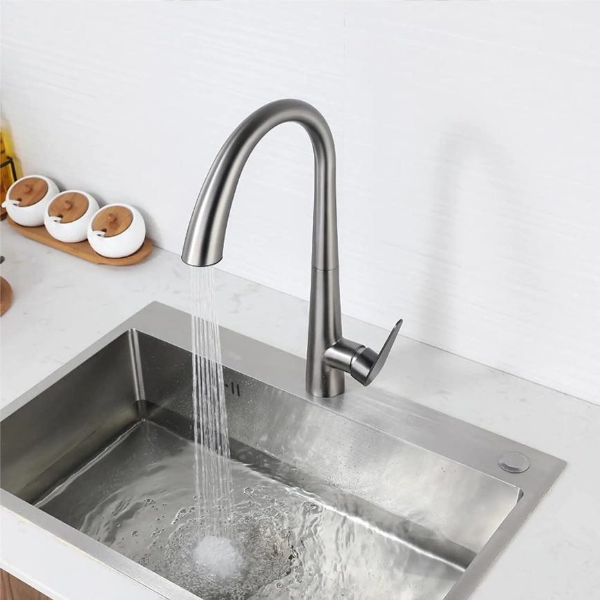 REA-B5314 - Køkkenarmatur med udtrækbar bruser ROSS, 43 cm, nikkel