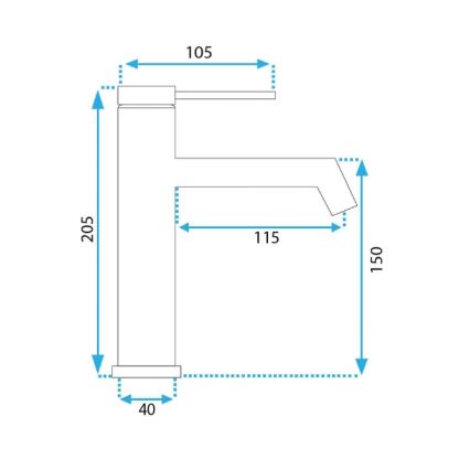 REA-B5316 - Håndvaskarmatur FOSS 20,5 cm børstet guld