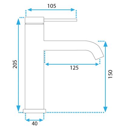 REA-B5324 - Håndvaskarmatur CLIF 20,5 cm, børstet stål