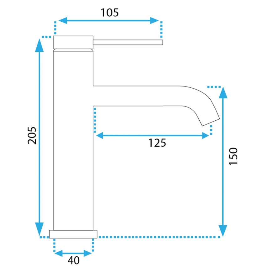 REA-B5324 - Håndvaskarmatur CLIF 20,5 cm, børstet stål