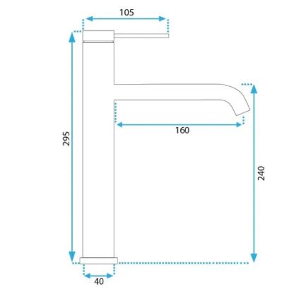 REA-B5325 - Håndvaskarmatur CLIF 29,5 cm, mat sort
