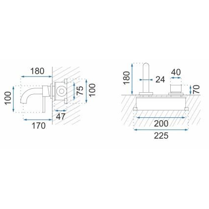 REA-B5332 - Håndvaskarmatur til indbygget installation OWEN sort